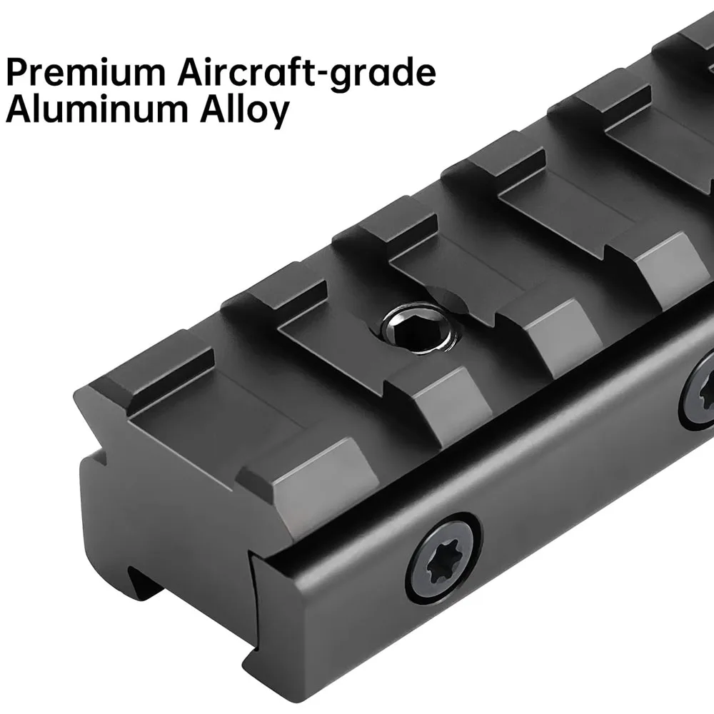 Adaptador de cola de milano a riel Picatinny, cola de milano de 11mm a 21mm, montaje de conversión de riel Picatinny, montaje elevador de alcance de perfil bajo, 1/2 Uds. - imagen 5
