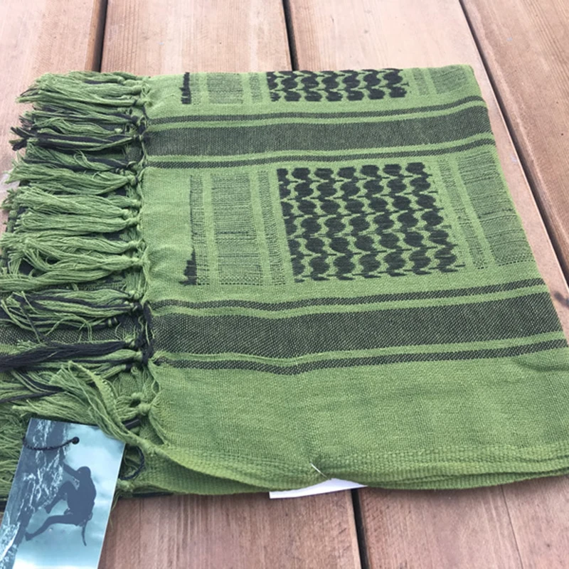Shemagh-Pañuelo táctico militar para hombre y mujer, Hijab musulmán, Hijab islámico de algodón árabe, envoltura para el cuello y la cabeza - imagen 4