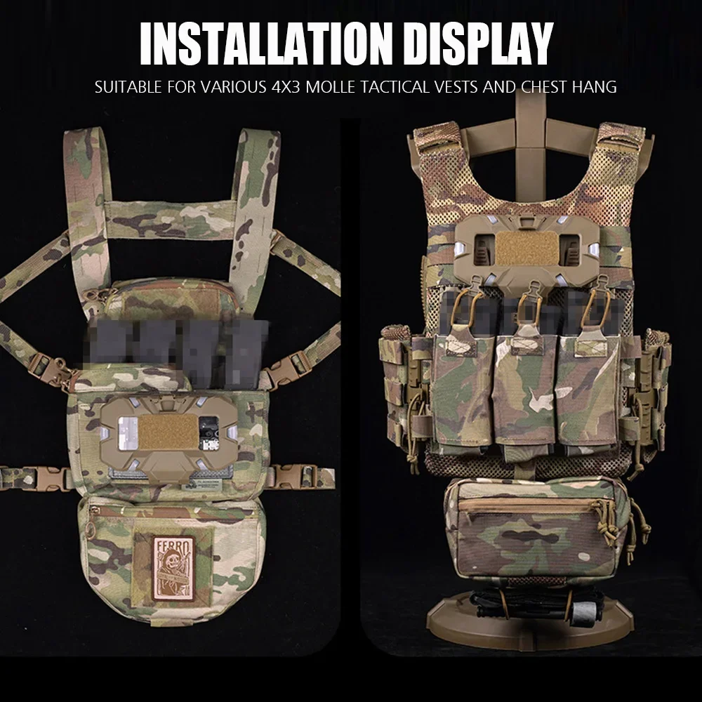 Soporte táctico para teléfono móvil, bolsa de administración, mapa, navegación, Molle, chaleco de caza, accesorios de pecho, bolsa plegable para teléfono inteligente - imagen 4