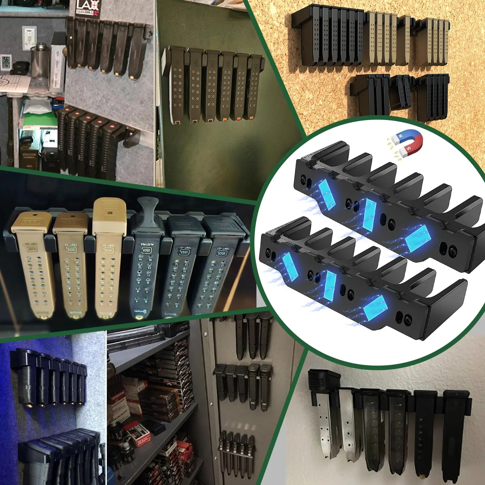 Portarrollos magnético para Glock con imán más fuerte N52, pantalla de pared Mag, sistema de organización de almacenamiento, pared segura para pistola - imagen 2