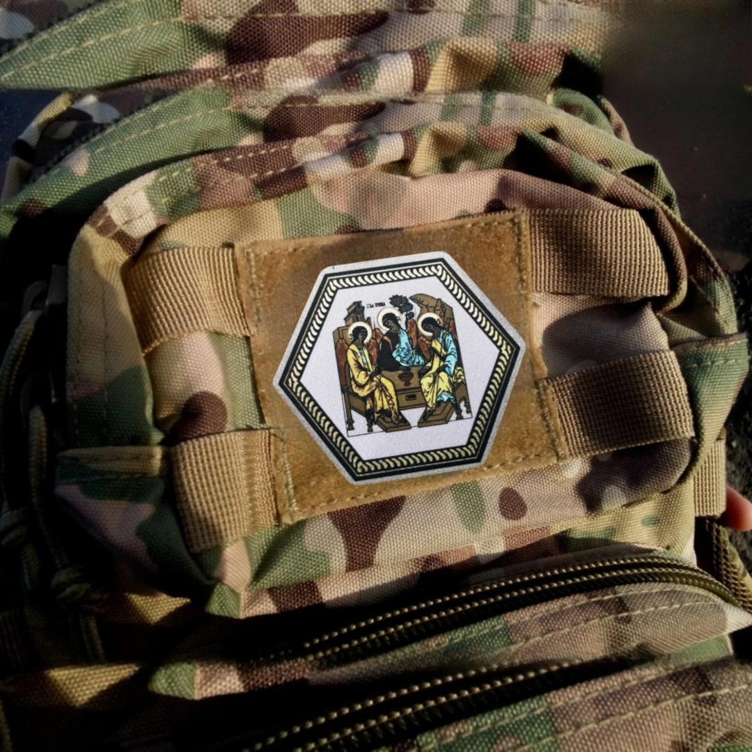Parche del ejército "The Holy Trinity", insignia de moral táctica, parches de gancho y bucle impresos para ropa, equipo militar, pegatina para casco