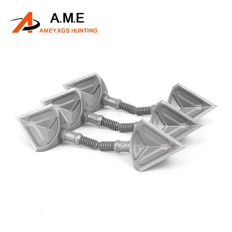 3/6/9/12 Uds puntas anchas de caza 100 hojas de grano punta de flecha de tiro con arco de acero inoxidable para caza con arco tiro al aire libre - imagen 2