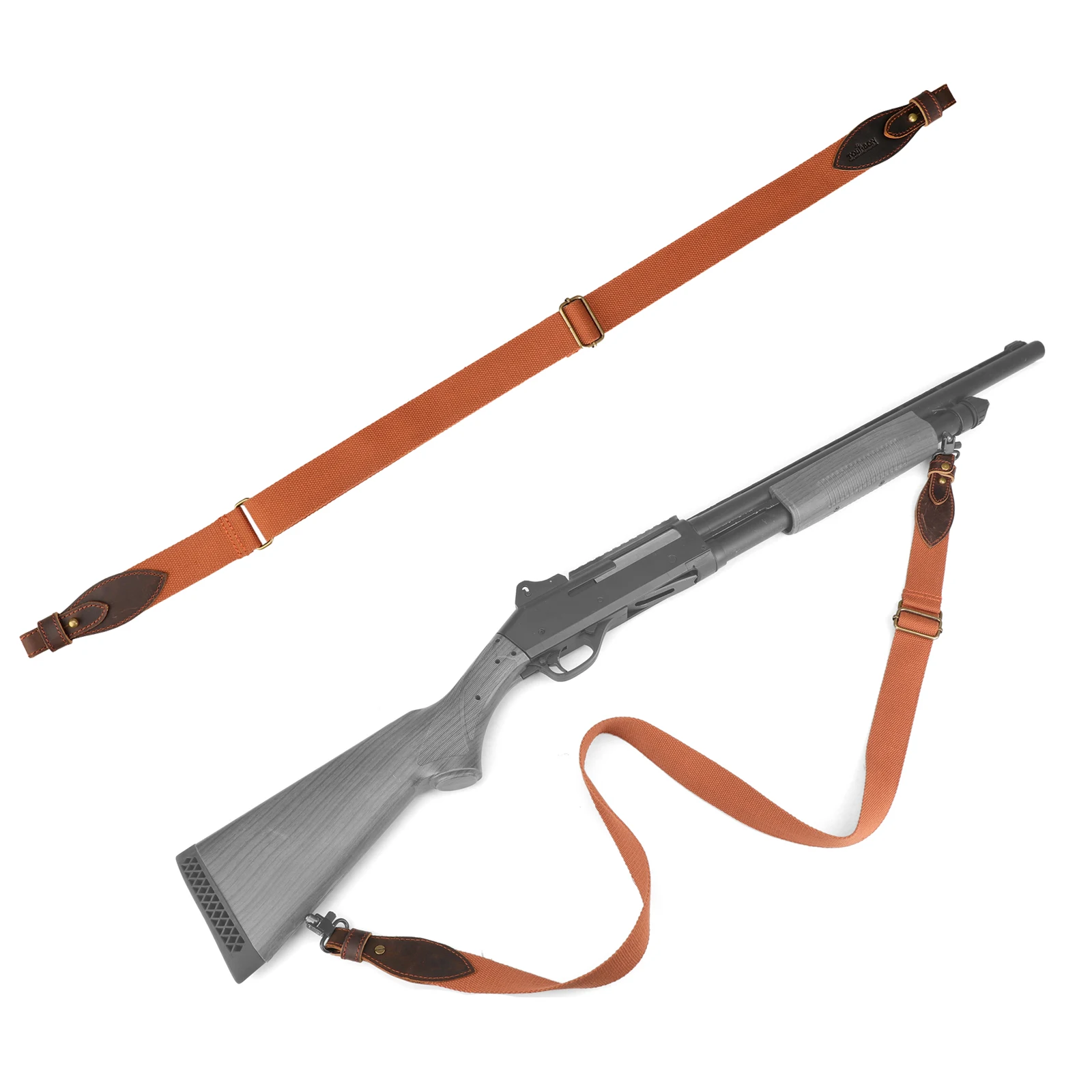 Accesorios de caza Tourbon, correa de hombro para Rifle de lona y cuero, eslinga para pistola, tiro, 82-126CM, ajustable (muito al azar)