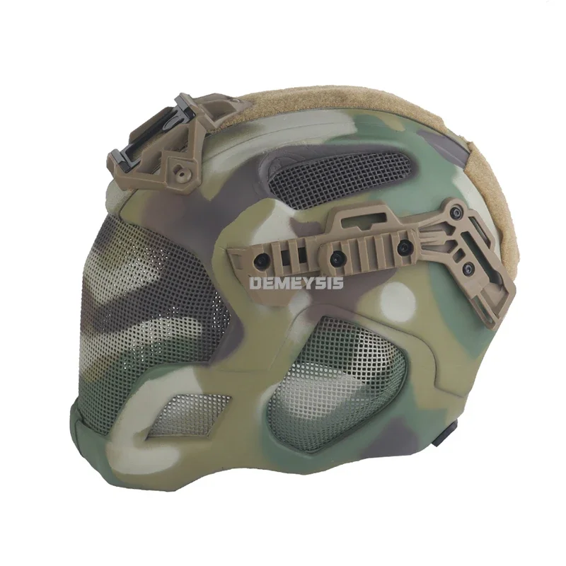 Casco táctico Airsoft protección facial completa con correa ajustable para Paintball, ciclismo de motocicleta, entrenamiento táctico - imagen 2