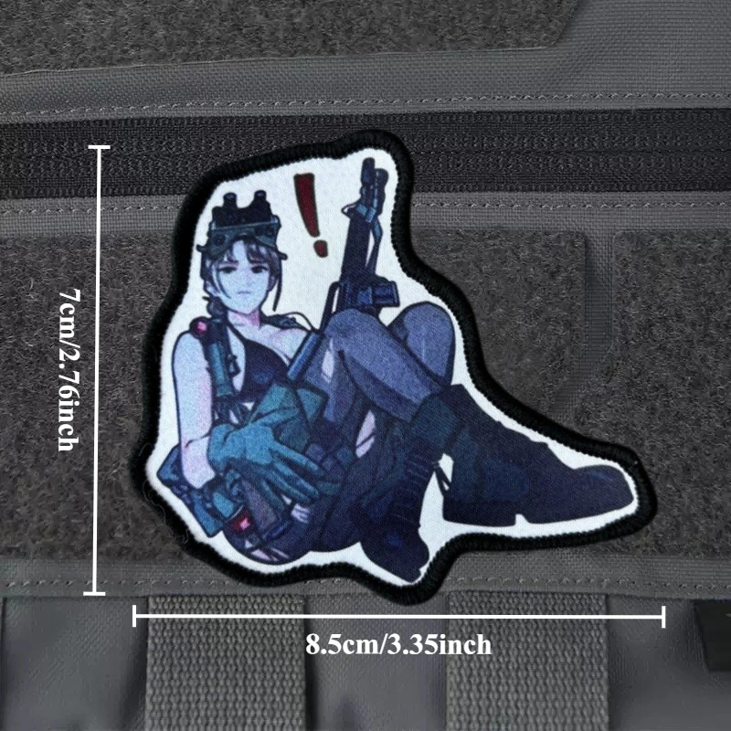 Parche táctico de Anime para chica en ropa, insignia de moral, brazalete impreso, gancho, parches militares, accesorios para mochila, pegatinas - imagen 2