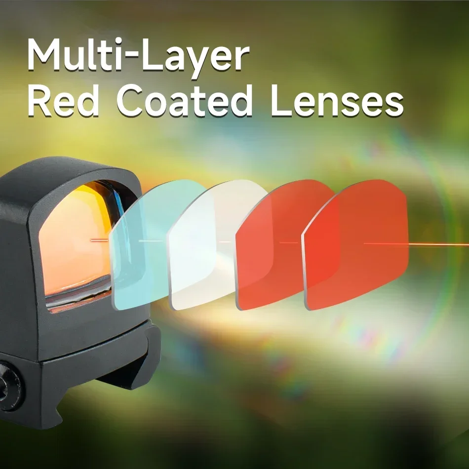 Mira telescópica compacta de punto rojo para caza, mira telescópica táctica compacta de 3-4MOA para reflejo, visor óptico Glock para riel de 20mm, HD1079 - imagen 2