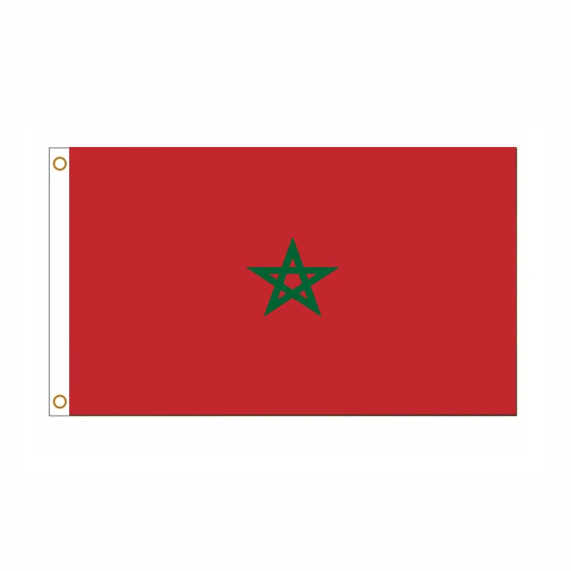 5 unids/lote bandera nacional de Marruecos 90x150cm bandera de Marruecos bandera nacional del Reino de Marruecos al por mayor - imagen 2