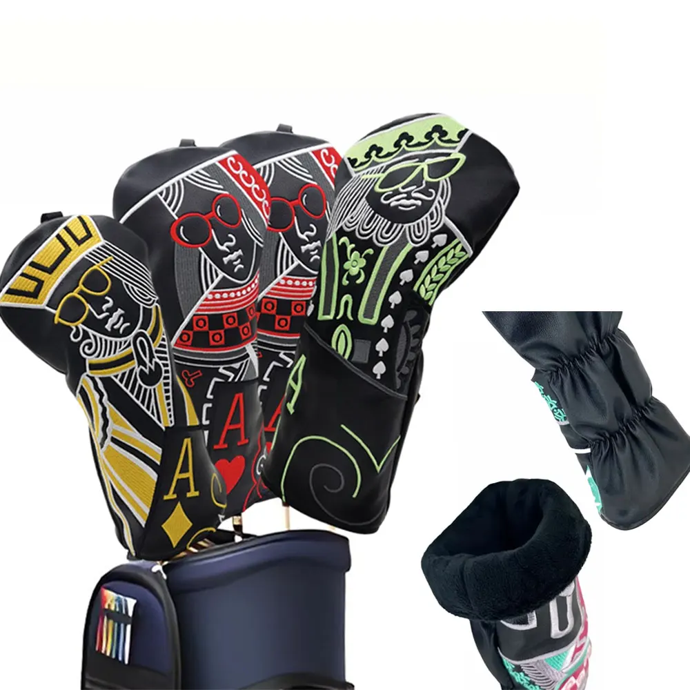 Fundas de madera para palos de Golf, cubierta de calle para conductor, cuero PU, impermeables, cubiertas de cabeza de varilla de empuje de alta calidad, protección para Putter de Golf