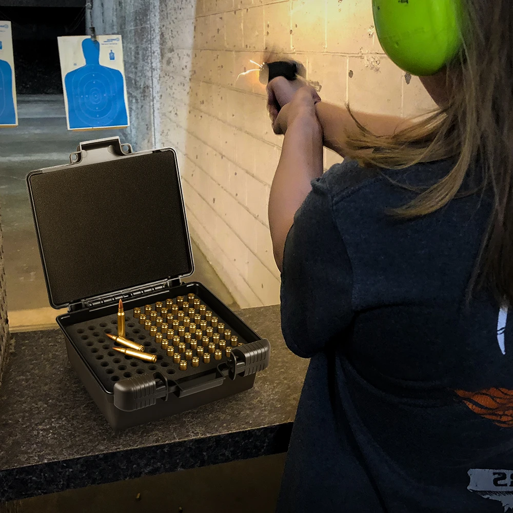 Caja de balas táctica.223/5.56mm 7,62x39mm 9mm caja de municiones portador de placa de carcasa caja de munición de 99 rondas caja de cartuchos de Rifle de caza - imagen 5