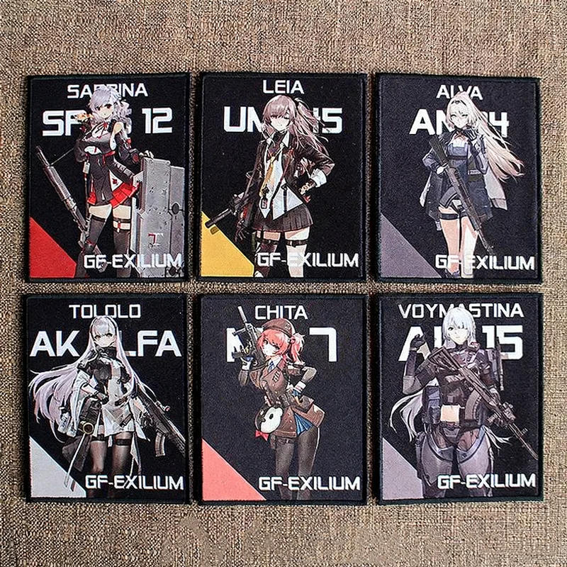 Meisjes Frontline Patch Gedrukt Voymastina AK15 Springfield M1903 ALVA AN94 LEIA UMP45 Tactische Armbanden voor Kleding Tas Decor