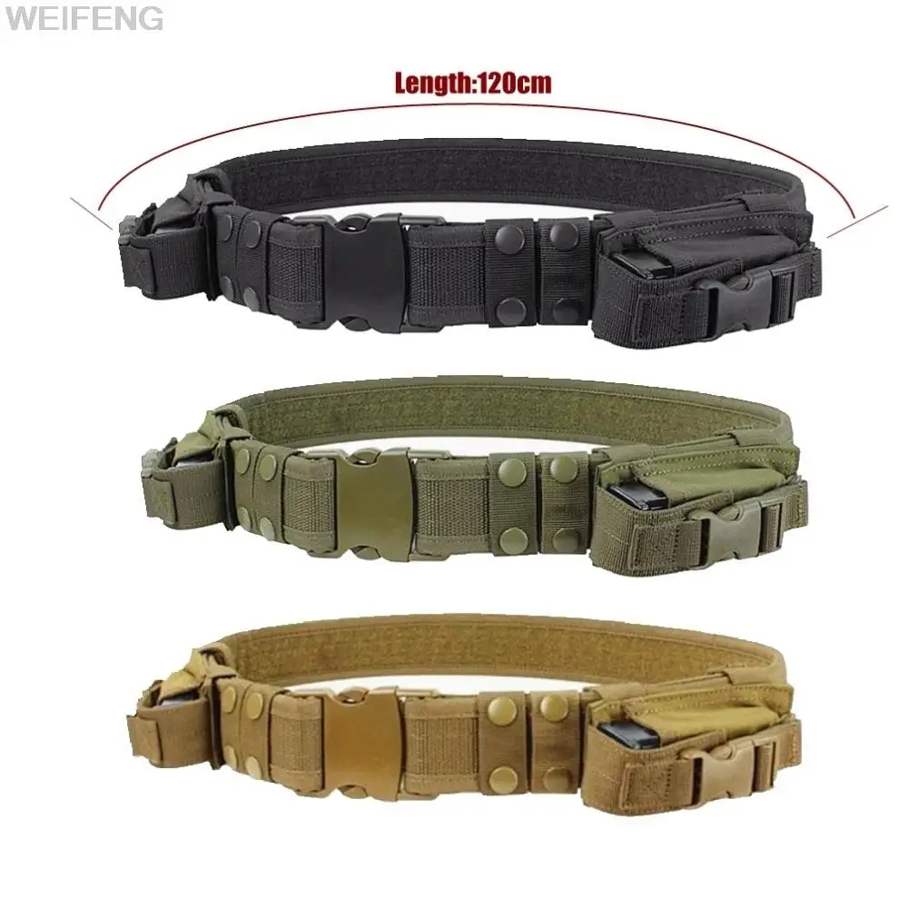 Cinturón táctico de seguridad para hombres, sistema de equipo de caza, soporte de cintura, servicio de combate militar, cinturón de utilidad con bolsa de revista de 9mm, nuevo