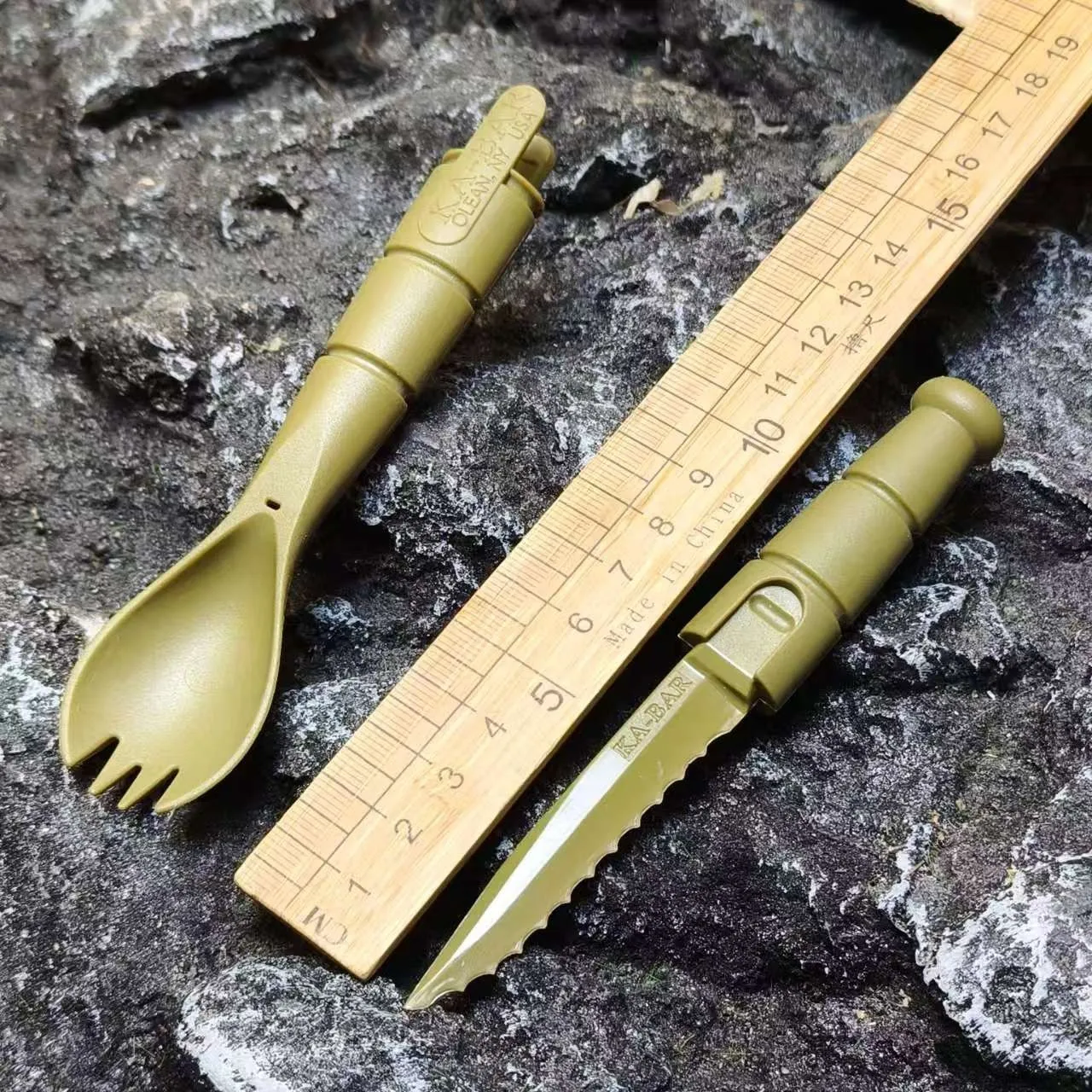 Cubiertos tácticos para EDC: cuchara y tenedor de acampada - imagen 5