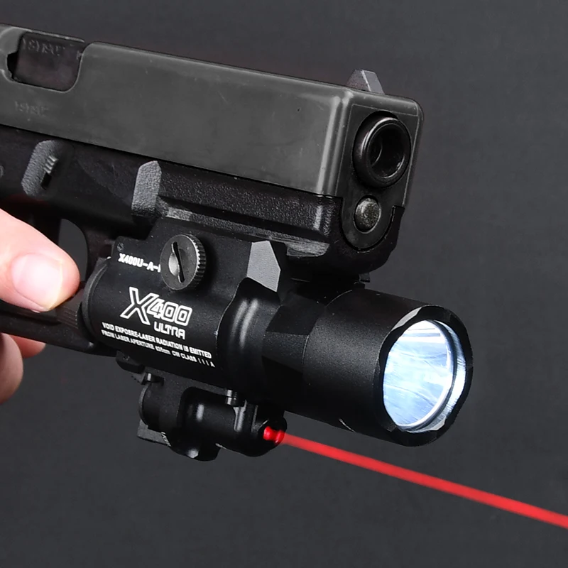 Linterna Ultra táctica WADSN X400U X400 con indicador láser rojo/Verde pistola G17 pistola de luz luz de la caza - imagen 3