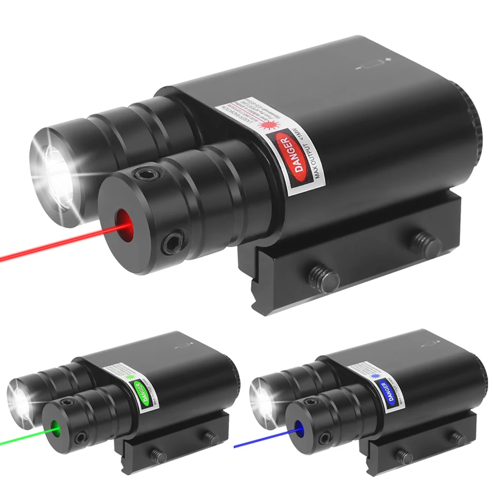 Pistola táctica, luz roja y verde, mira láser combinada, pistola de caza Airsoft, linterna, luz estroboscópica para Rifle, pistola, luz