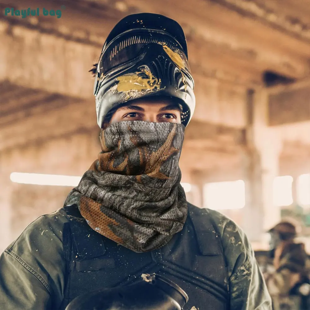 Tatticas de caza bufanda de malla de camuflaje transpirable 150x60CM bufanda de estilo táctico a prueba de viento al aire libre NA82 - imagen 3