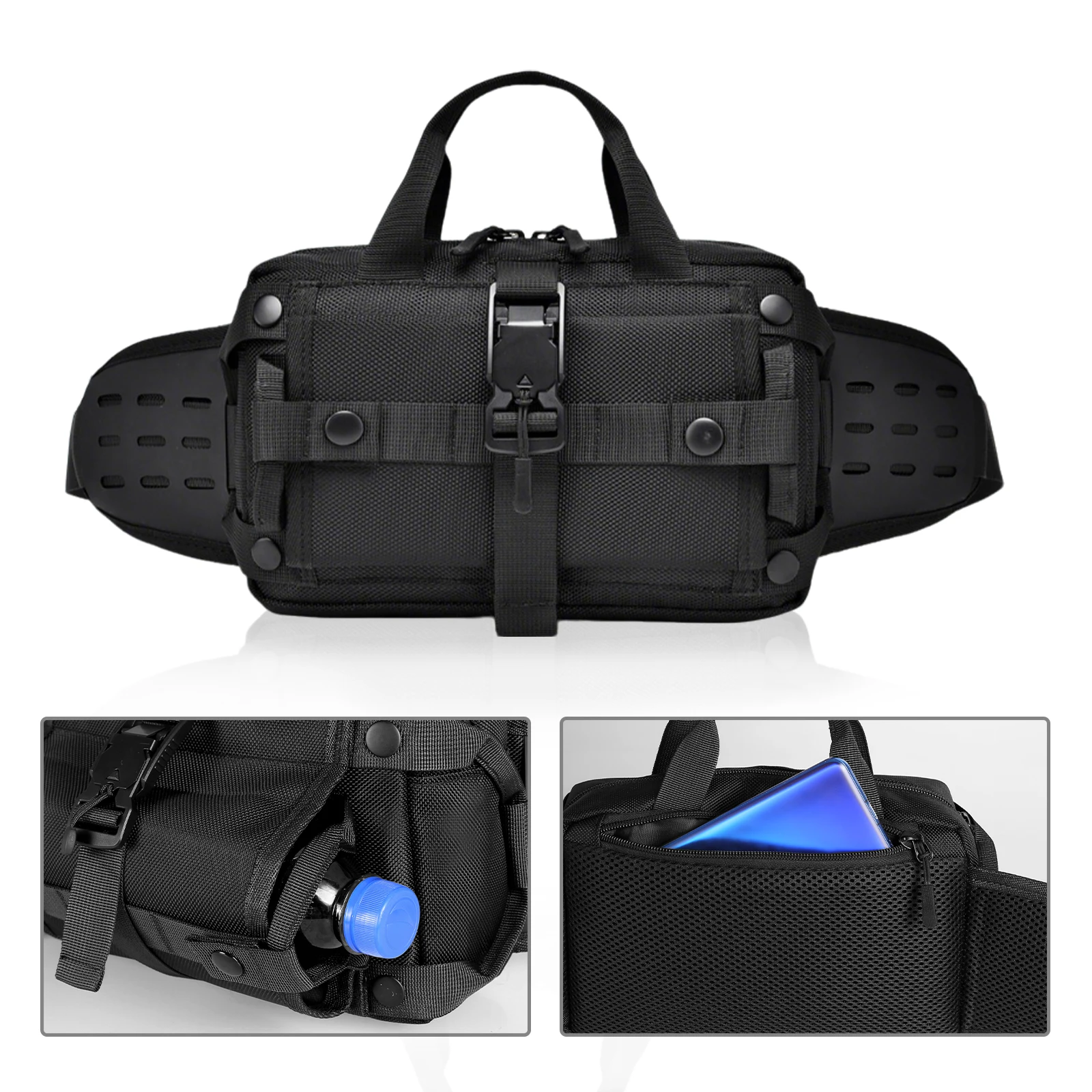 Riñonera táctica para hombre, riñonera deportiva para exteriores, bolso cruzado para el pecho, bolsa de herramientas EDC, bolso impermeable para cinturón de hombro - imagen 2