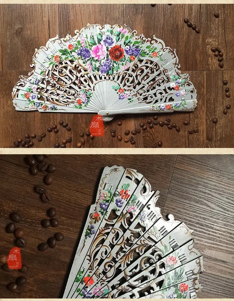 Abanicos de madera de Anita, abanicos de baile personalizados, abanicos pintados a mano de estilo español, regalo de boda - imagen 5