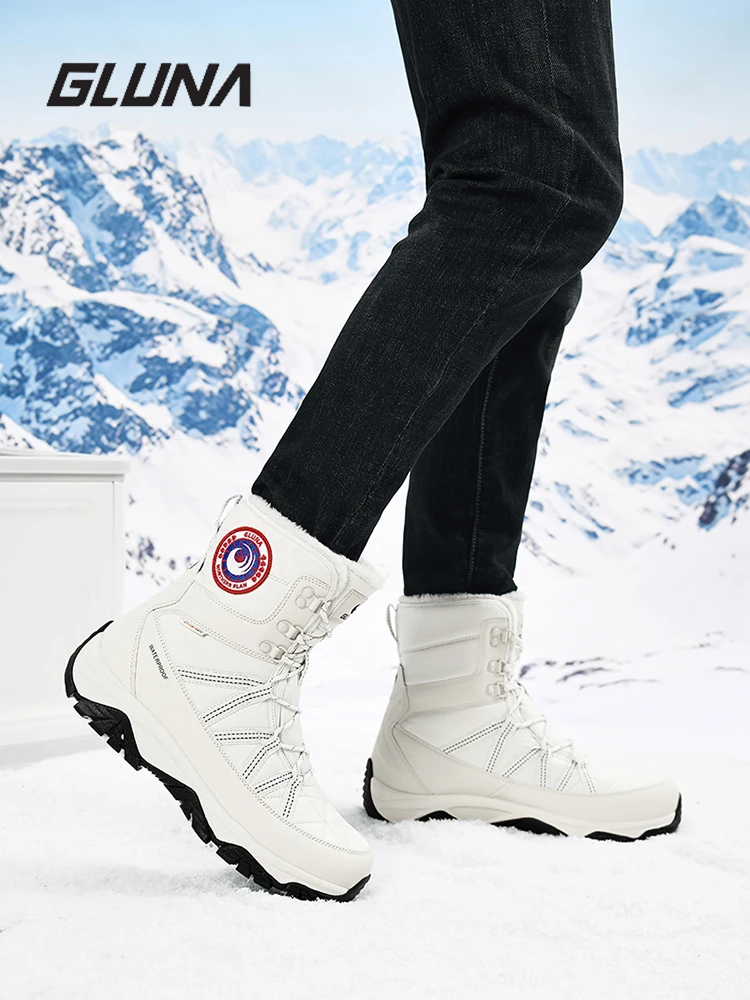 GLUNA zapatos de senderismo para hombre, botas de nieve impermeables, botas de escalada para mujer, deporte al aire libre, caza, senderismo, zapatillas de viaje informales de alta calidad - imagen 3