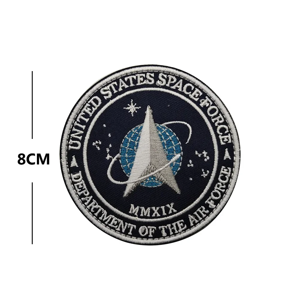 Insignia de Moral del emblema del Espacio de la fuerza espacial, parches bordados de gancho y bucle, accesorio táctico, pegatina de decoración de mochila - imagen 3
