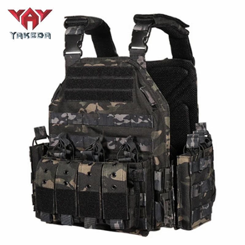 YAKEDA-chaleco táctico militar de nailon 1000D, protector de caza al aire libre, chaleco de combate Molle ajustable para Airsoft - imagen 4