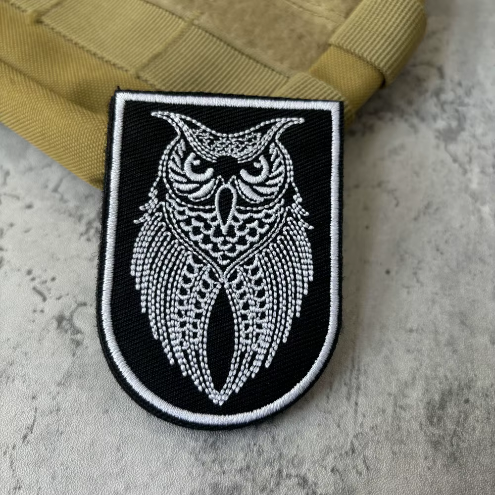 Parche táctico moral búho – Chevron bordado con velcro para mochila - imagen 2