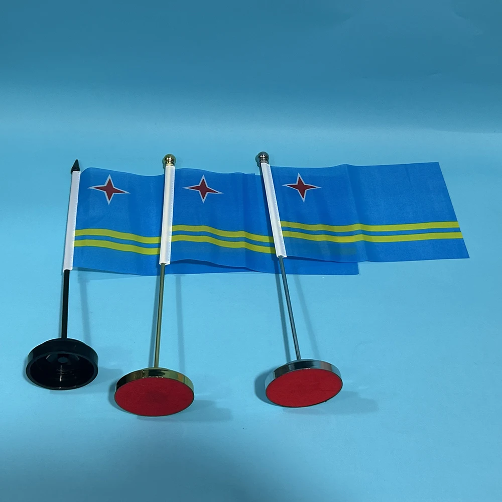 BANDERA DE SKY, bandera de escritorio de oficina, bandera de Aruba, bandera de mesa de 14x21cm, bandera nacional de Aruba, adornos de escritorio, banderas - imagen 2