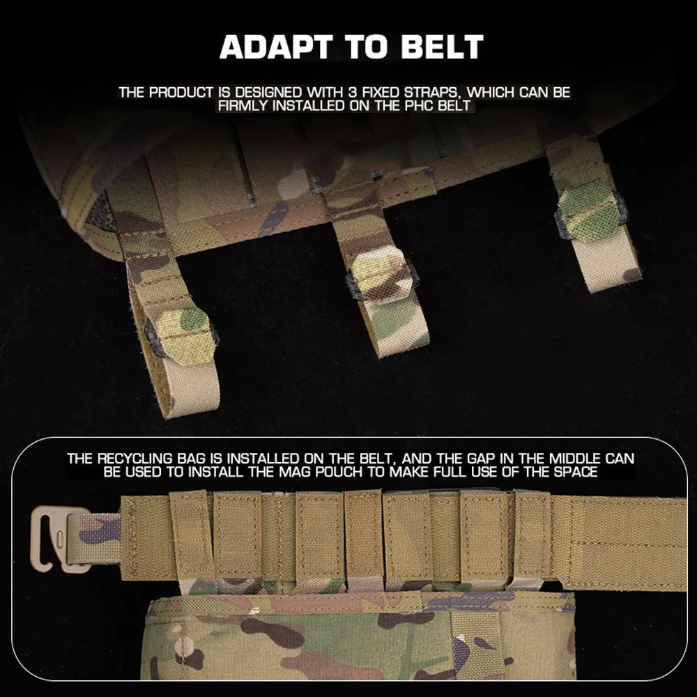 Bolsa táctica plegable de reciclaje para Airsoft, bolsa de reciclaje para revistas, para caza al aire libre, Camping, utilitario Molle - imagen 4