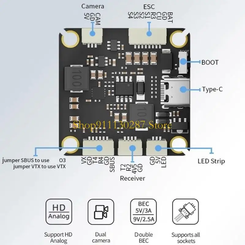 Controlador vuelo J1HC F405 Pantalla datos sensores precisos para control remoto UAV - imagen 5
