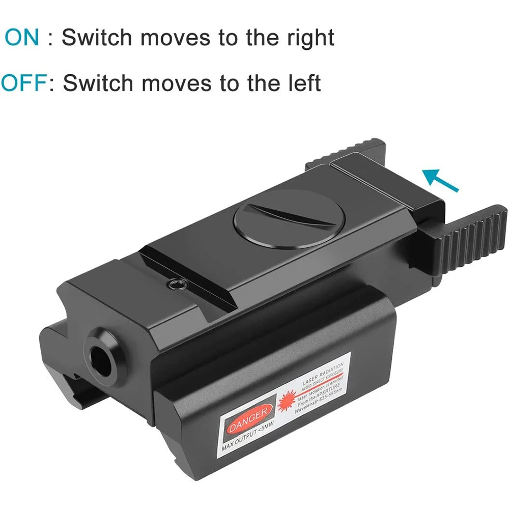 Mira láser táctica de punto rojo para Rifle, pistola de tiro, puntero láser para riel Weaver Picatinny de 20mm, accesorios de caza - imagen 4