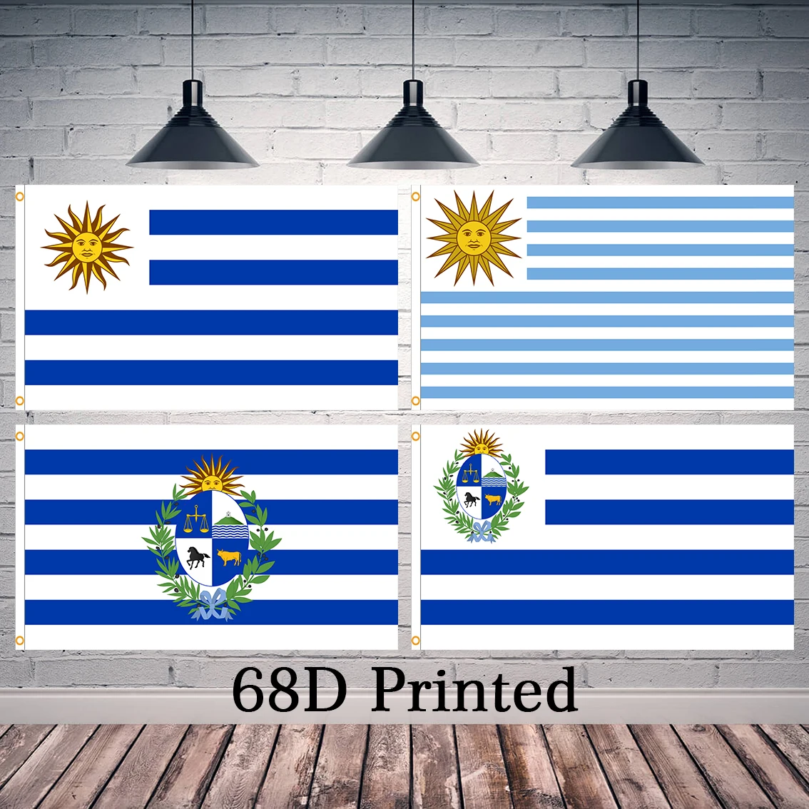 90X150cm Bandera de Uruguay Poliéster Impreso Decoración Banner Tapiz FLAGLAND - imagen 2