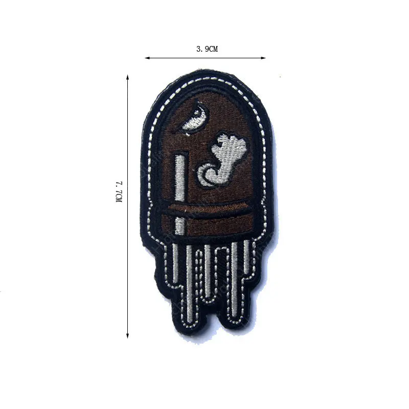 Parche de tela bordado volador, parche mágico de tiburón, brazalete, mochila al aire libre, parches militares bordados de balas Angry DIY - imagen 4