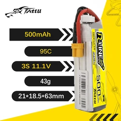 TATTU-R-LINE Batería LiPo FPV XT30/PH2.0 para dron 500mAh 95C