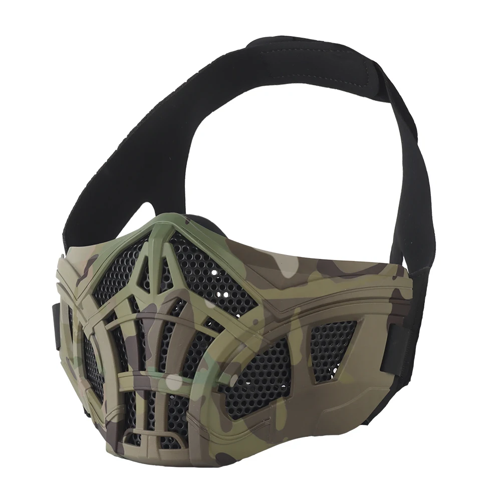 Media máscara táctica Airsoft, diseño interior de silicona, máscara de escorpión transpirable, tiro de Paintball, Cosplay, máscaras protectoras de Halloween - imagen 2