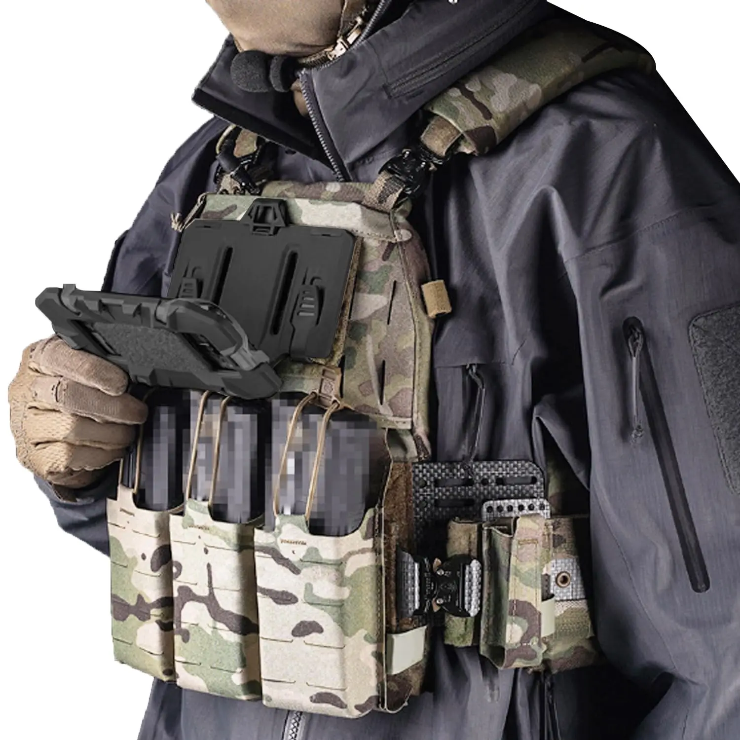 Tablero de navegación plegable MOLLE táctico, chaleco militar Airsotf, funda para mapa, soporte de navegación, chaleco, soporte para teléfono, accesorio táctico - imagen 2