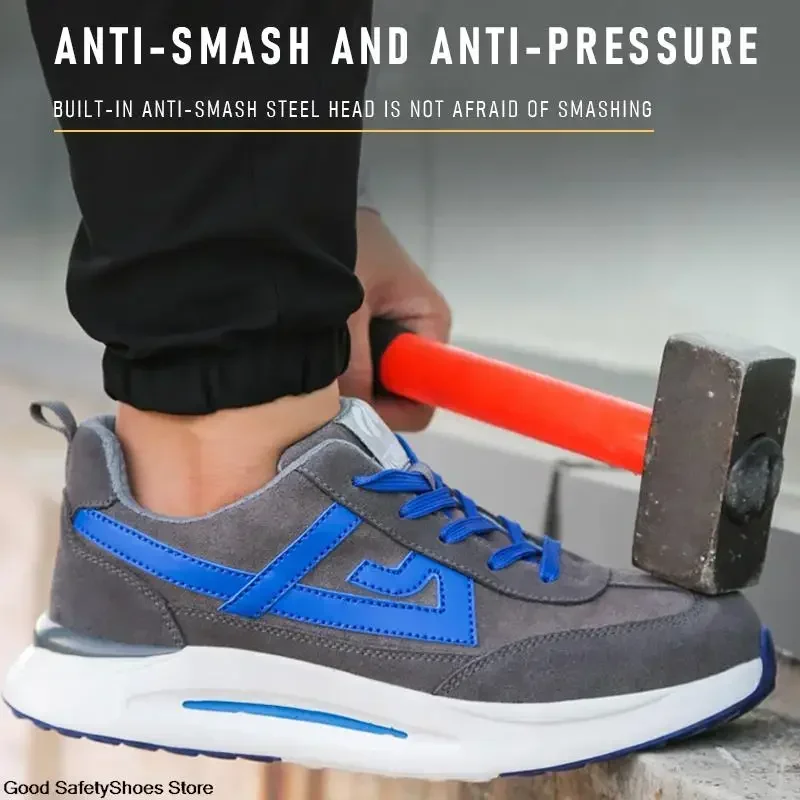Zapatillas de trabajo ligeras para hombre y mujer, zapatos de trabajo, calzado a prueba de pinchazos, zapatos deportivos de seguridad, botas protectoras con punta de acero - imagen 4