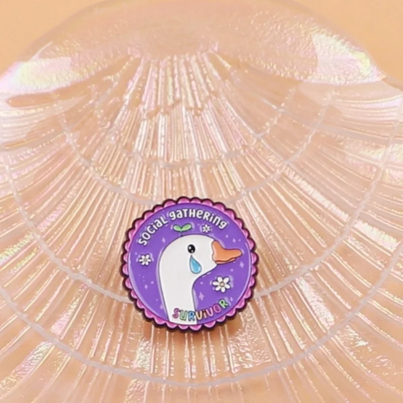 Pin esmaltado con citas de animales, Pin de solapa, broches divertidos de ganso para decoración de ropa de mujer, alfileres de Metal, mochila, sombrero, insignia, accesorios
