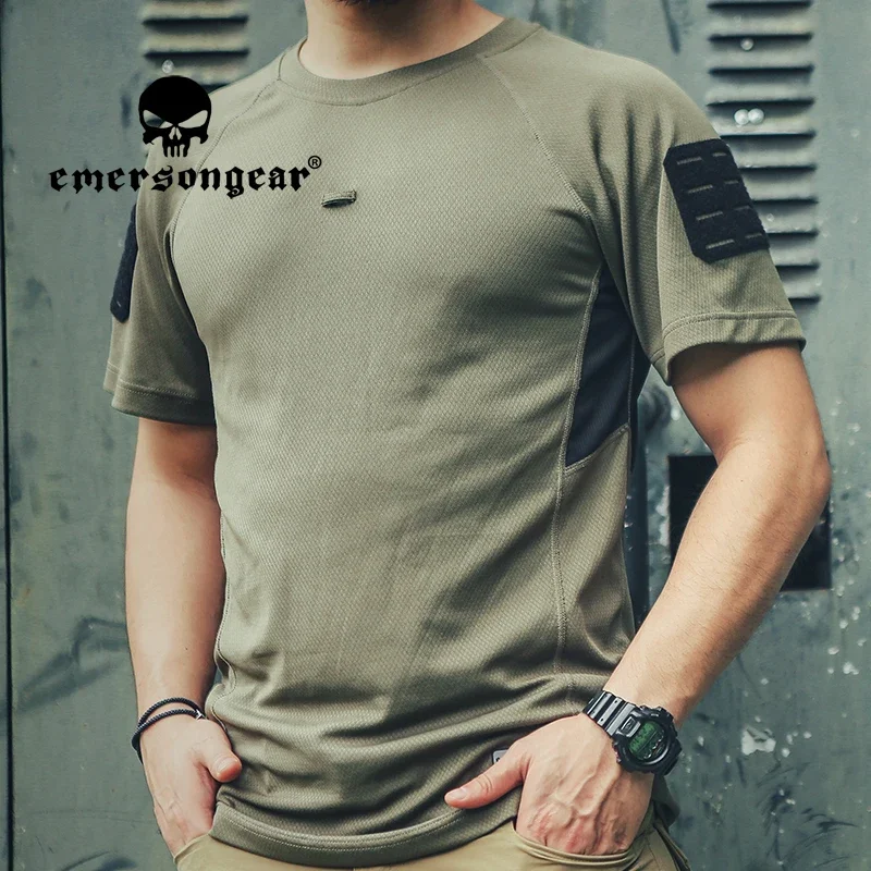 EMERSONGEAR etiqueta azul táctica UMP Python Fitness físico camiseta de secado rápido Top gimnasio hombre manga corta deporte al aire libre correr - imagen 5