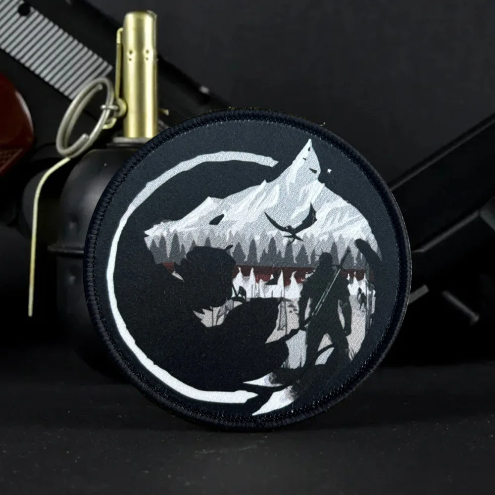 Parche táctico de moral de lobo salvaje, parches militares con gancho para ropa, accesorios de aventura, chaleco, mochila, pegatinas, apliques