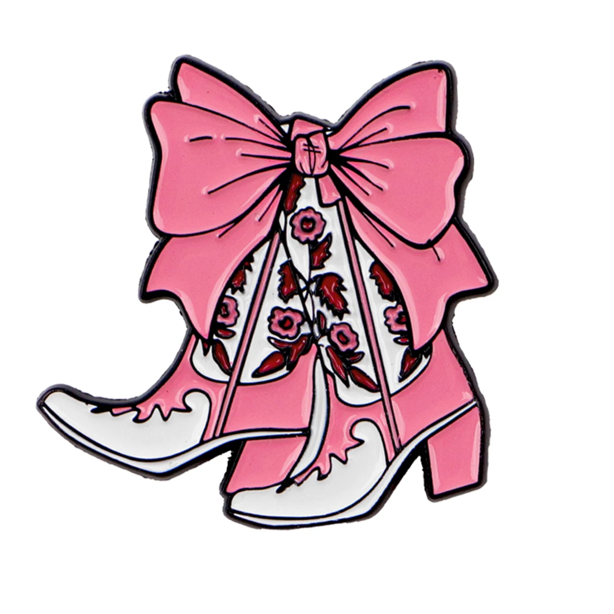 2 uds botas de vaquero Pin esmaltado Pin de solapa broches de lazo para mujer decoración de ropa alfileres de Metal mochila sombrero insignia Accesorios - imagen 3