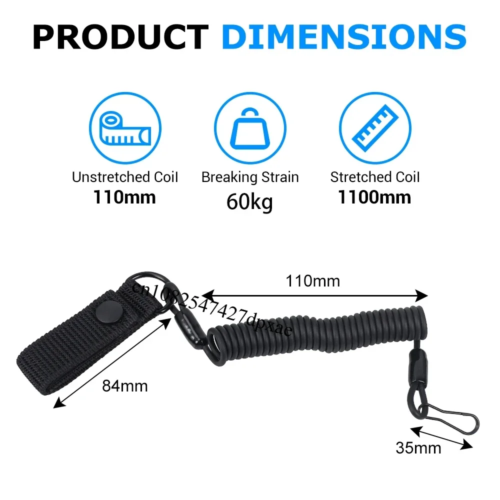 Cordón de pistola antipérdida Molle, cuerda de alambre de acero de alta elasticidad para pistola, cable de seguridad de resorte para caza al aire libre, accesorios para cinturón de arma - imagen 4