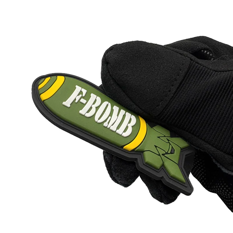 Parches tácticos luminosos de tela de PVC, insignia de moral verde F, brazalete, gancho militar y bucle, accesorios para mochila, pegatinas - imagen 4