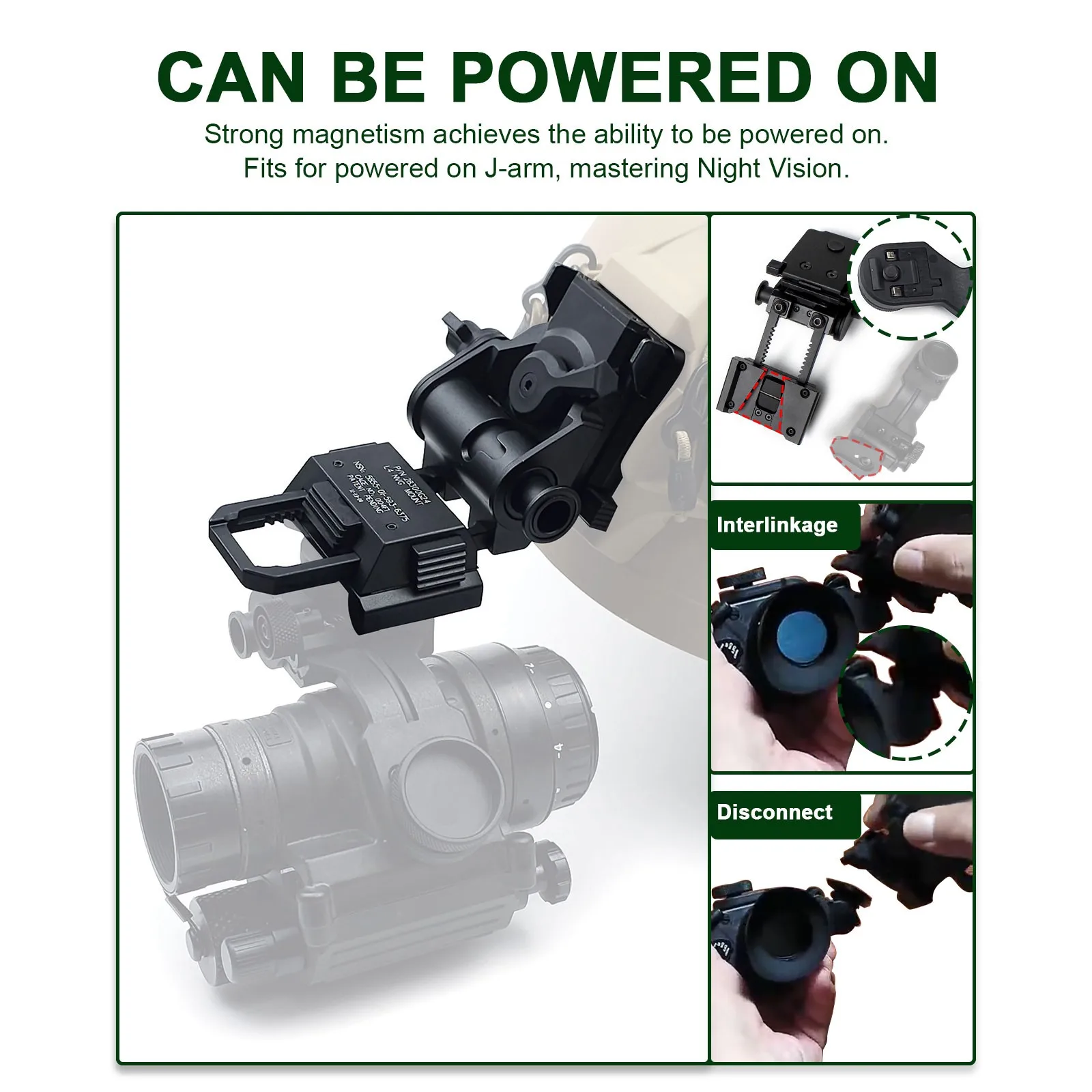 SOTAC L4 G24 NVG Soporte para casco Versión actualizada anodizada dura para la serie PVS-14, ANVIS, BNVD, GPNVG - imagen 3