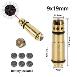 Cartucho táctico de entrenador láser de punto rojo, 9mm/380ACP/38SPL/40S y W/223Rem/45ACP, bala de entrenamiento láser de fuego seco