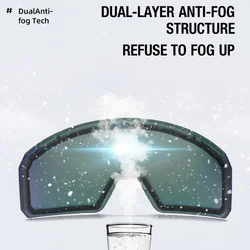 JSJM Gafas esquí HD doble capa antiniebla UV400 moto nieve snowboard