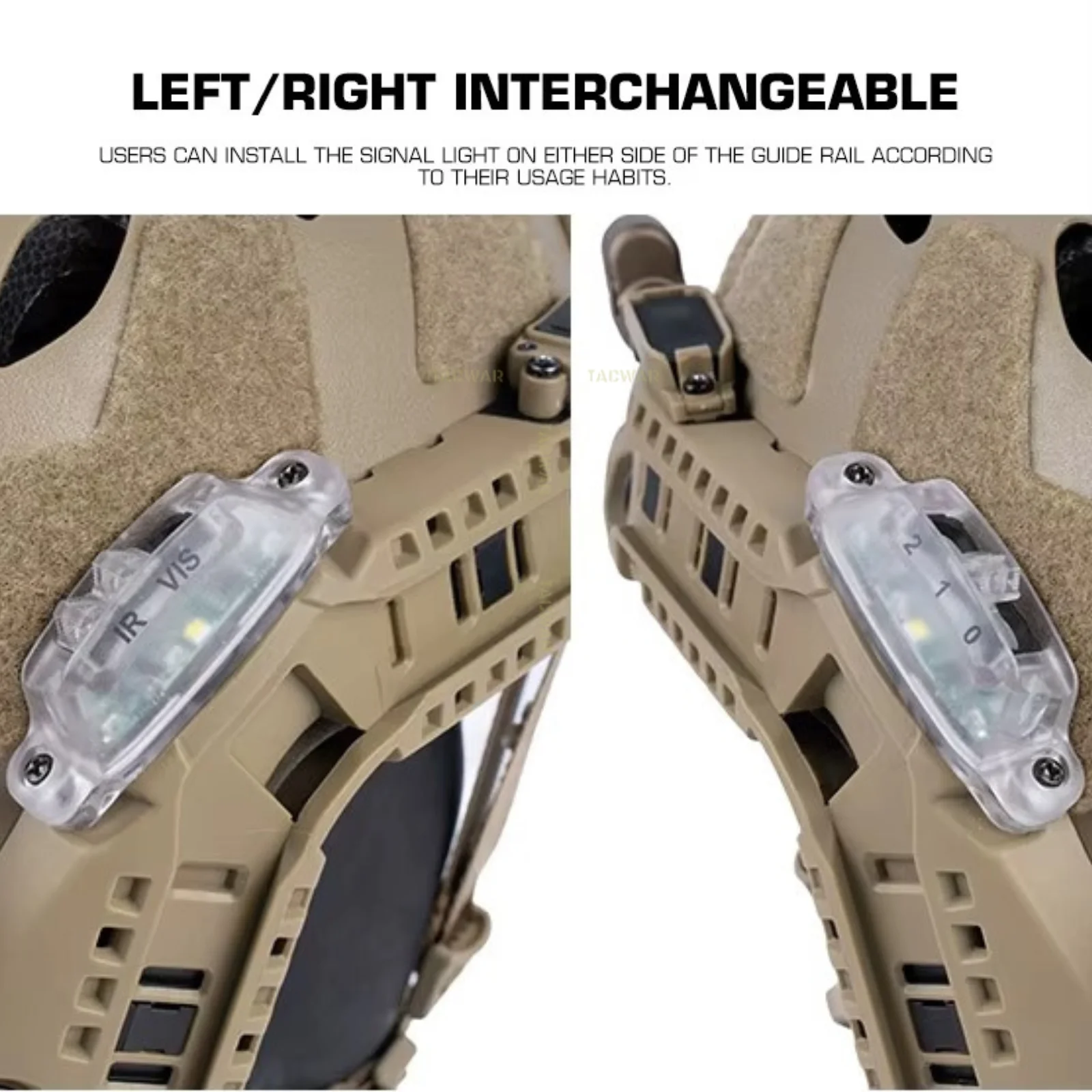 Luz de señal Compatible con rieles de arco Modulares para casco táctico Airsoft de corte súper alto, 2 uds. - imagen 3