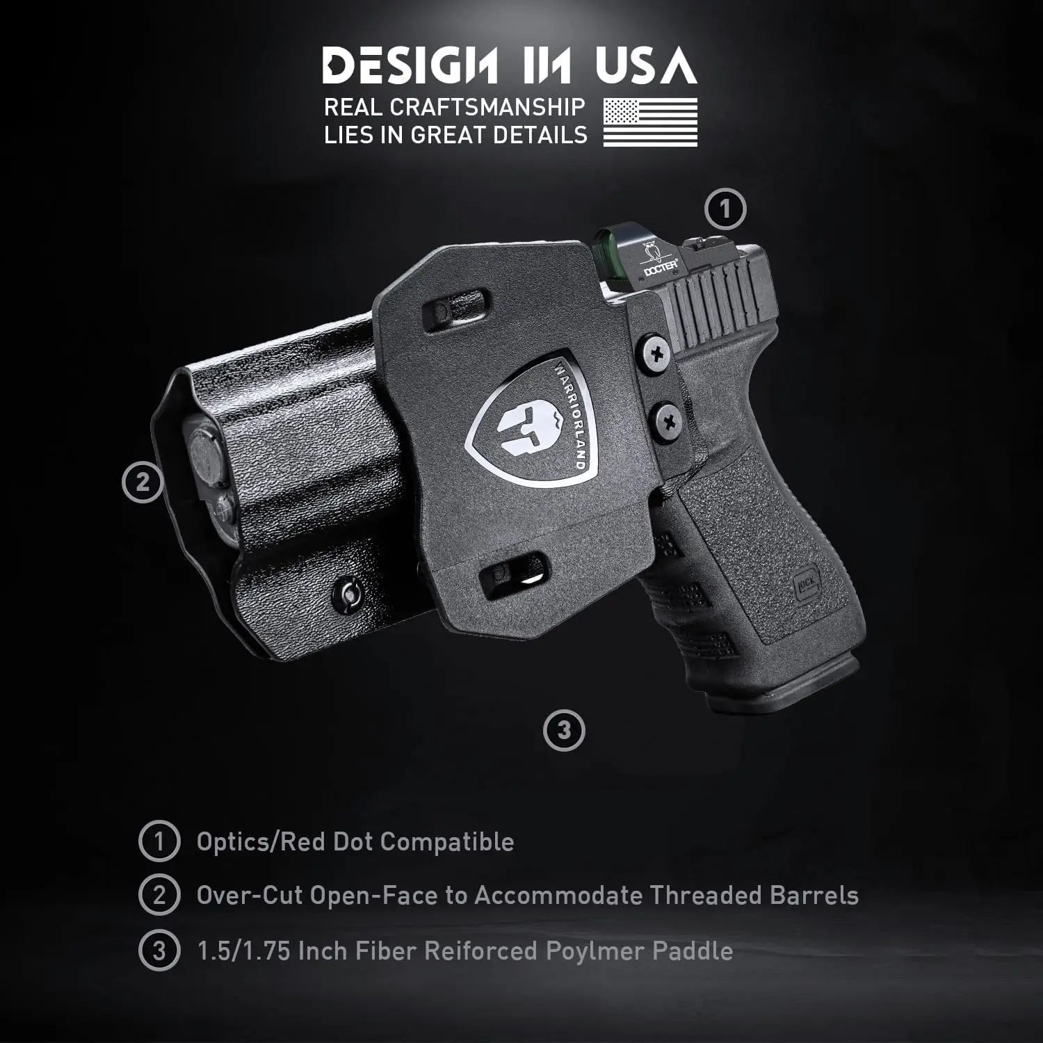 Opcional para Walther PPS M2, funda de paleta OWB Kydex, se adapta a cinturones de 1,5"-1,75", corte óptico y ajuste. No puedo, mano derecha - imagen 5