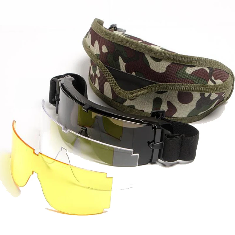 USMC X800 gafas de sol tácticas hombres caza al aire libre Airsoft Paintball gafas de tiro 3 lentes - imagen 4