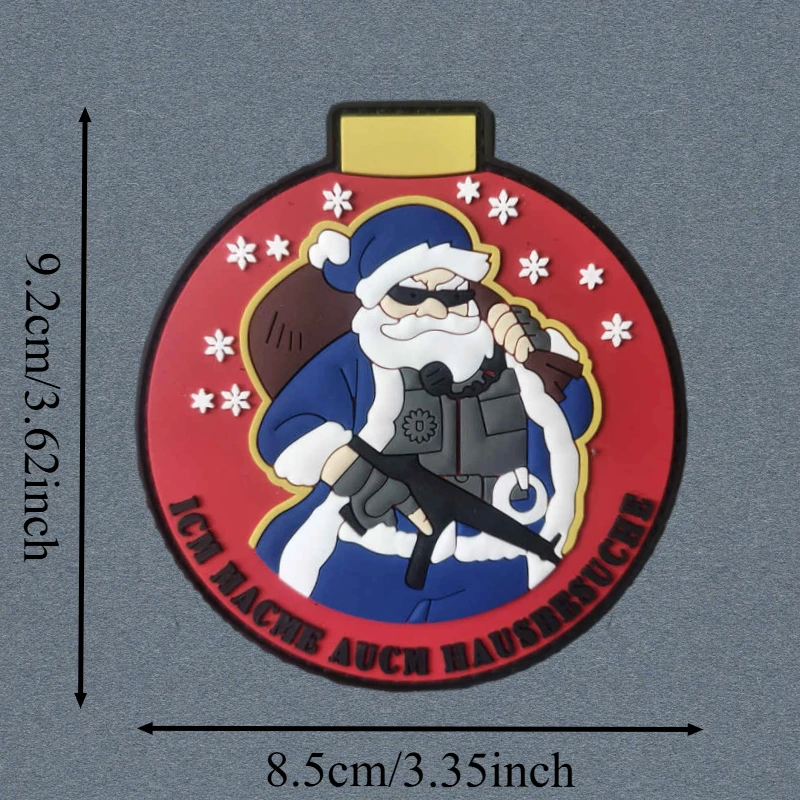 Parche de PVC violento de Papá Noel, chaleco táctico, sombreros con gancho y bucle, insignia de moral, mochila, pegatina decorativa, parches para brazalete para ropa - imagen 3