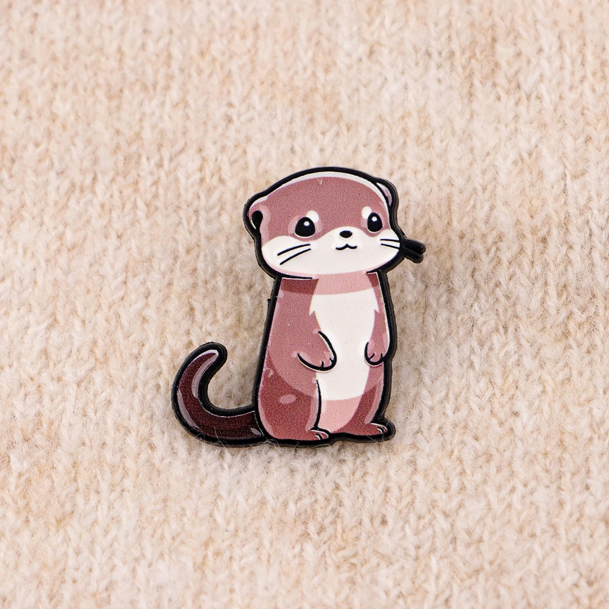 Pin esmaltado de nutria para solapa, conjunto de broche de dibujos animados, decoración de ropa, alfileres de Metal, mochila, sombrero, insignia, accesorios, 5 uds. - imagen 3