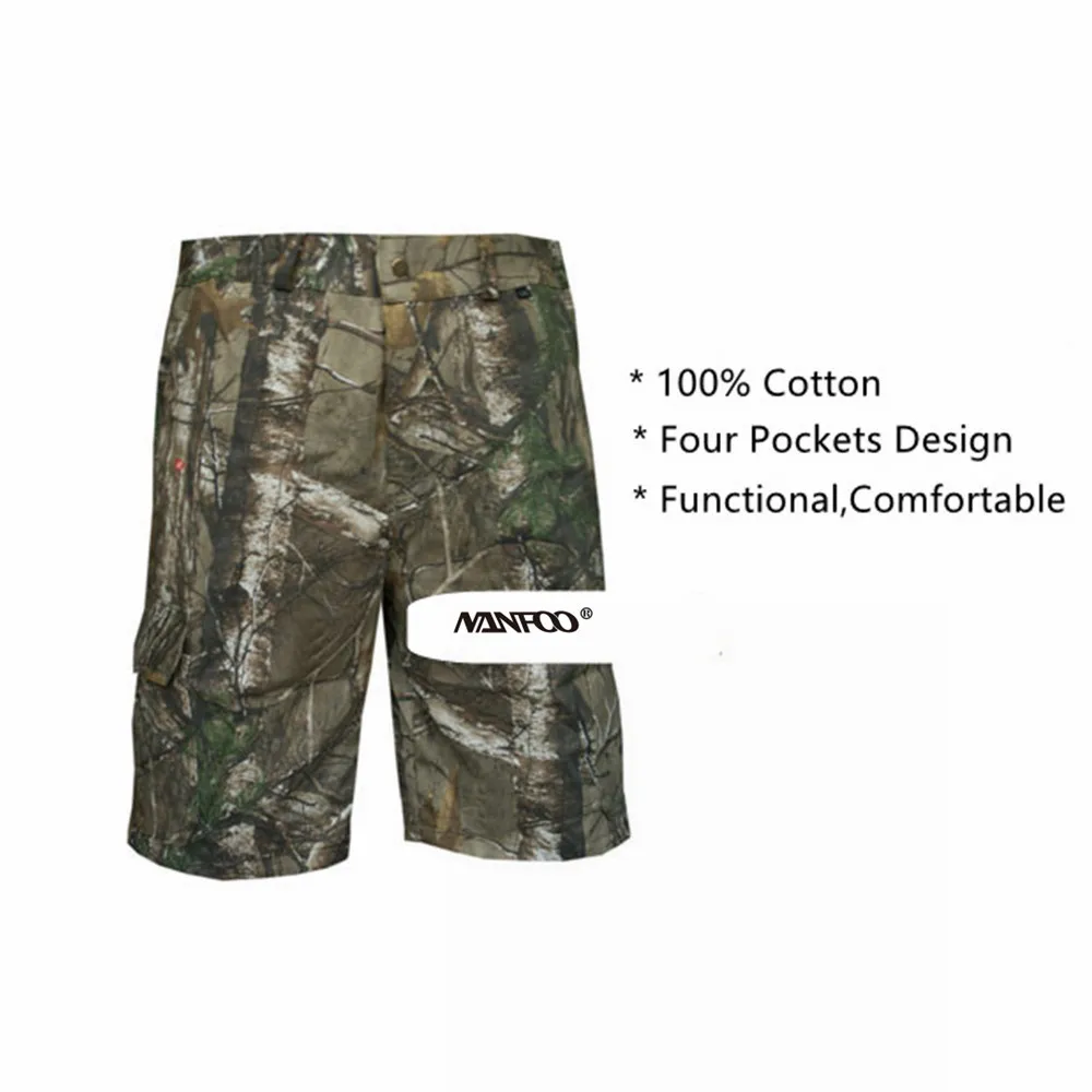 Pantalones cortos de camuflaje biónico para pesca y caza, 100% algodón, 50%, cómodos, informales, holgados, 42-54 tamaños - imagen 3
